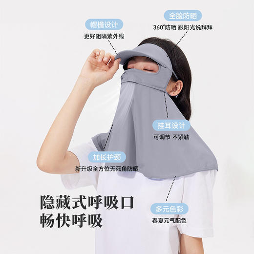 【夏季神器，旅游出行好帮手！】新款大板冰丝防晒面罩女，360°环绕，帽檐可起到护眼作用，遮阳护颈，舒适透气，不紧绷。随意搭配，套上一整个夏天，让你时刻保持美丽动人！ 商品图4