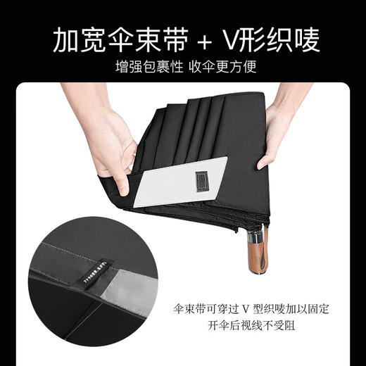 【Mamoru葵-8骨抗风王雨伞】 抗风暴雨伞复古双人折叠伞高端商务大号男士 商品图4