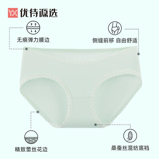 【39元3条，下单拍3！】优选甜美蕾丝少女底裤三角内裤女桑蚕丝底裆YXNW002 商品图1