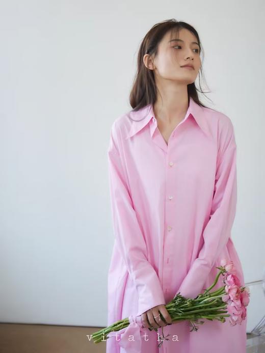 Vitatha番塔塔/23AW-TX05/休闲春樱粉长袖衬衫裙罩衫 商品图3