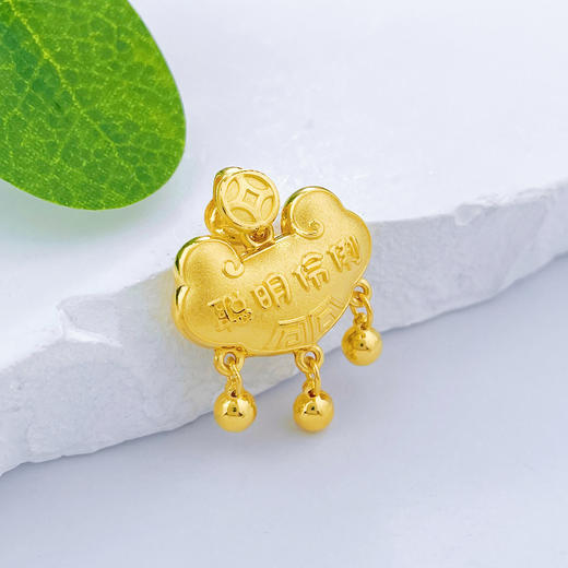 【限时克减150元】足金999.9 #儿童/宝宝  空心如意铃铛聪明伶俐学士宝宝锁包吊坠(AF050DZ00145)（预售产品下单后不退款不退货不换货不补差价） 商品图2