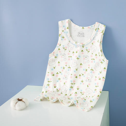 【39.9/任选2件！】夏儿童背心 精梳棉莱卡男童 卡通印花简约无袖 女童卡通上衣打底 童趣设计 清凉一夏-QQ 商品图4