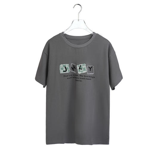 字母镶钻印花短袖T恤女宽松显瘦夏季休闲百搭上衣YXSX50318 商品图2