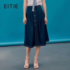 EITIE爱特爱夏季新款高腰裙子时尚通勤显瘦a字半身裙7406105