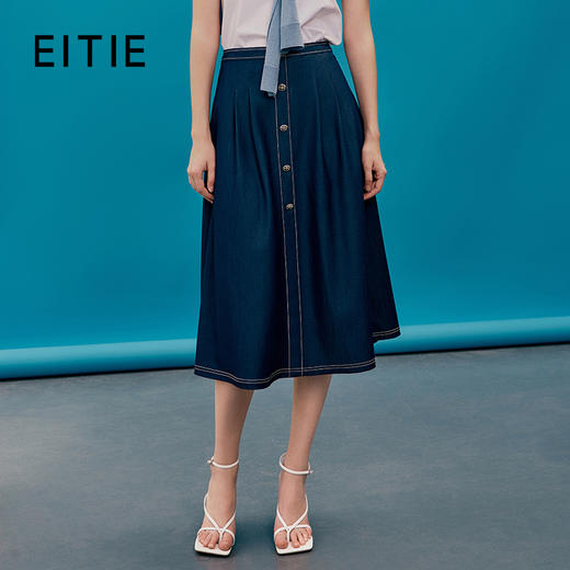 EITIE爱特爱夏季新款高腰裙子时尚通勤显瘦a字半身裙7406105 商品图0