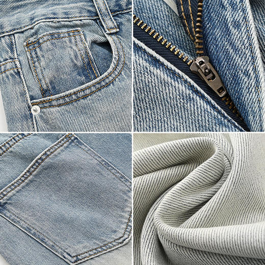 时尚休闲宽松烫钻阔腿牛仔裤N4221610 商品图2