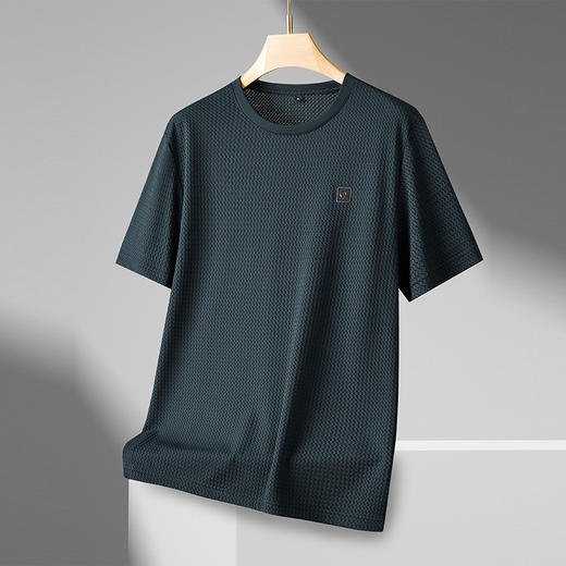 【冰丝高弹】【新款DPF】大依优型大码条纹短袖T恤加肥加大男装大号大码上衣男士休闲半袖夏季 商品图1