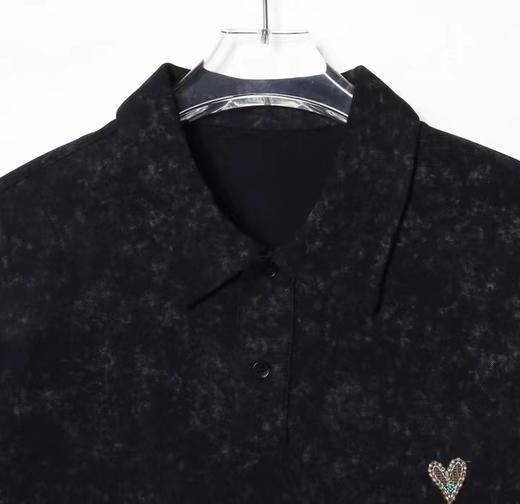 24C065夏季新款经典扎染POLO衫爱心男士宽松休闲短袖复古时尚百搭T恤 商品图2