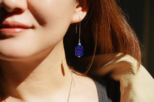 春日赏花去！青金耳坠 商品图0