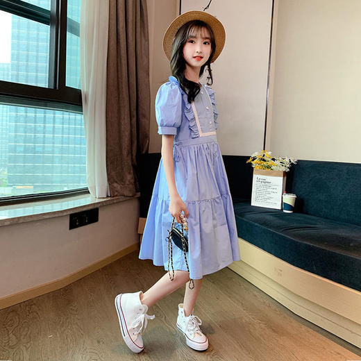【时尚必备，气质灵动！】女童连衣裙夏薄款儿童公主裙，洋气宝宝女孩裙子女大童夏装-QQ 商品图3