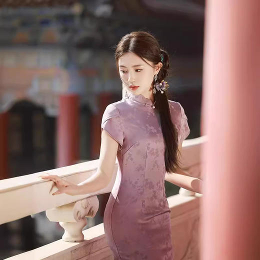 紫色旗袍年轻款高级感日常改良新中式TX8316 商品图3