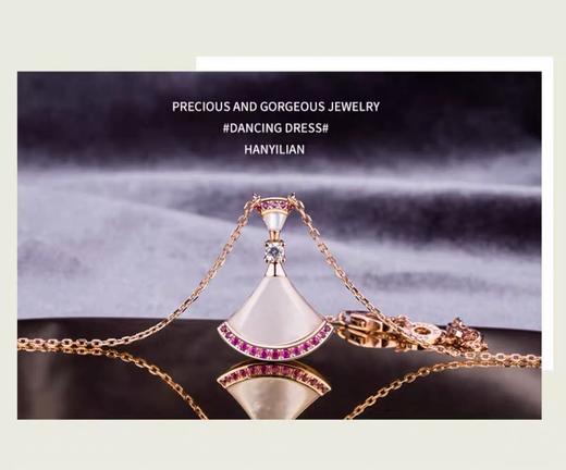 爆款扇形小裙子吊坠毛衣链锁骨链女士项链2024年新款时尚银饰 商品图1