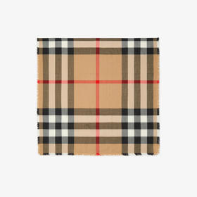 BURBERRY 巴宝莉 女士格纹羊绒混纺丝巾 格子 8083292 A7026