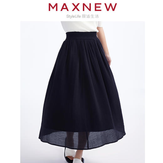 【裙装】女装飘逸透气A字抽褶百搭伞裙 1N2225202 商品图3