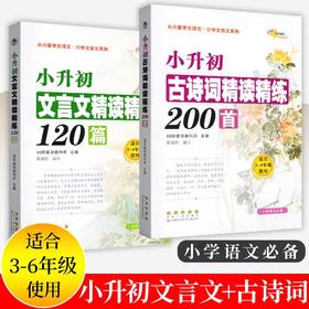 68所小升初古诗词精读精练200首文言文精读精练120篇小学生3-6年级通用三四五六年级必背古诗词文言文阅读与训练注释译文闯关训练