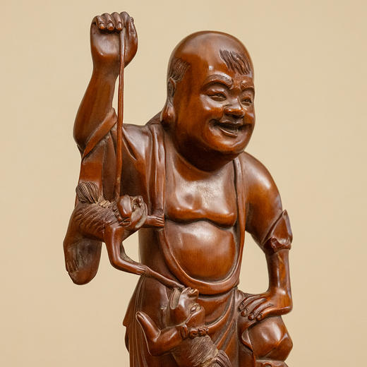 清 黄杨木雕戏狮罗汉 商品图2