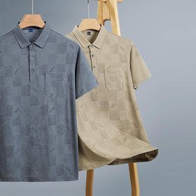 【镂空透气】【新款DDY】大依优型大码口袋短袖Polo衫翻领加肥加大男装大号大码衬衣上衣男士绅士商务休闲半袖夏季