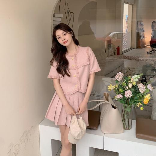 金蘑菇菇【辛德瑞拉 灰灰套装】荷叶领上衣+百褶短裙减龄两件套 商品图3