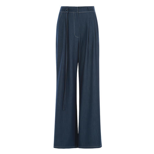 EITIE爱特爱新款通勤宽松高腰阔腿直筒显瘦裤子7405107 商品图5