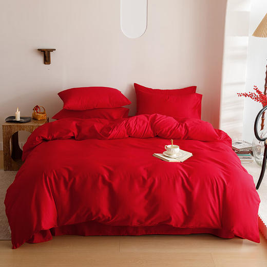 红秀世纺 60s纯棉转运四件套（酒红） 商品图4