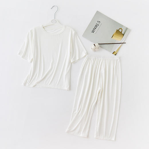 【纯色搭配，也足够惊艳！】新款儿童睡衣中长袖莫代尔家居服，宽松男孩女童宝宝套装薄款空调服-lm！ 商品图6