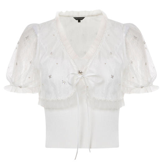 法式浪漫复古氛围感针织毛衫夏季上衣MC88SW268A10 商品图1