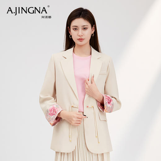 【特价不退换】阿菁娜新中式时髦又显瘦的撞色西装外套F29C208001 商品图2