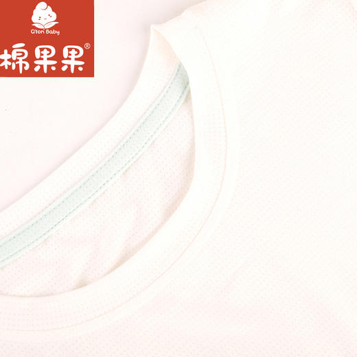 棉果果夏季新品白色男童女童凉感洞洞运动T恤M202140424314 商品图3