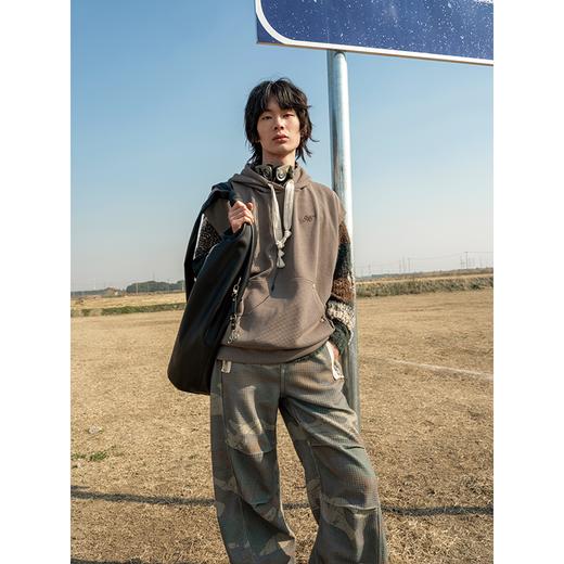 GOODBAI 916 logo刺绣插肩连帽无袖华夫格卫衣 商品图0