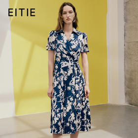 EITIE爱特爱夏季新款修身显瘦收腰印花连衣裙7407124
