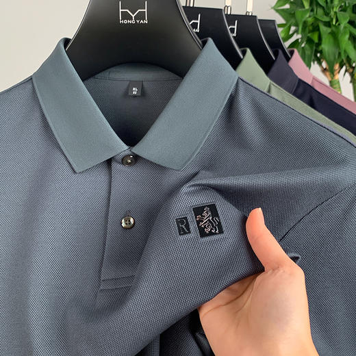 【双股丝光棉莱赛尔】【新款DPF】大依优型大码短袖Polo衫翻领加肥加大男装大号大码上衣男士休闲半袖夏季 商品图2