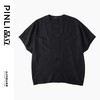 PINLI品立2024夏季新款国潮宽松无领短袖衬衫男士连肩袖休闲衬衣B242113049 商品缩略图5