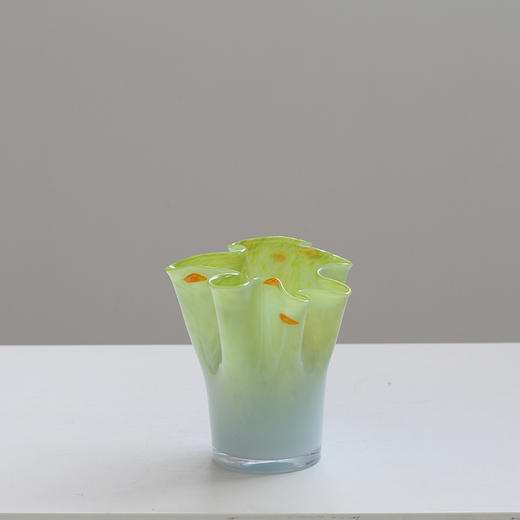 磁粉白菜口部花边玻璃花瓶器皿工艺品餐桌花插 商品图14