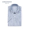 【格纹短袖  1件/99 2件/180 3件/258】占姆士夏季格纹衬衫男装休闲混纺半袖休闲短袖衬衣BA272M756 商品缩略图2