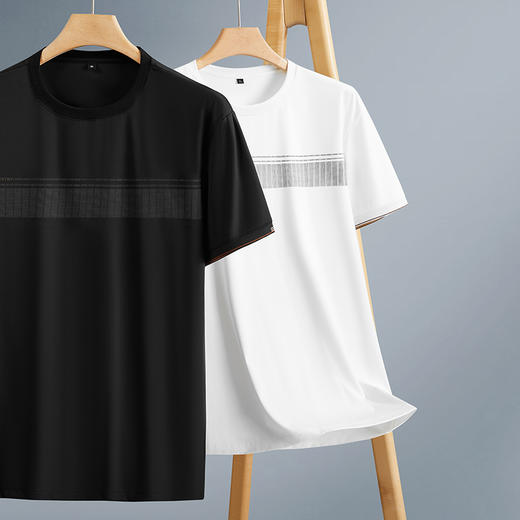 【冰丝高弹】【新款DPF】大依优型大码短袖T恤加肥加大男装大号大码上衣男士休闲半袖夏季 商品图1