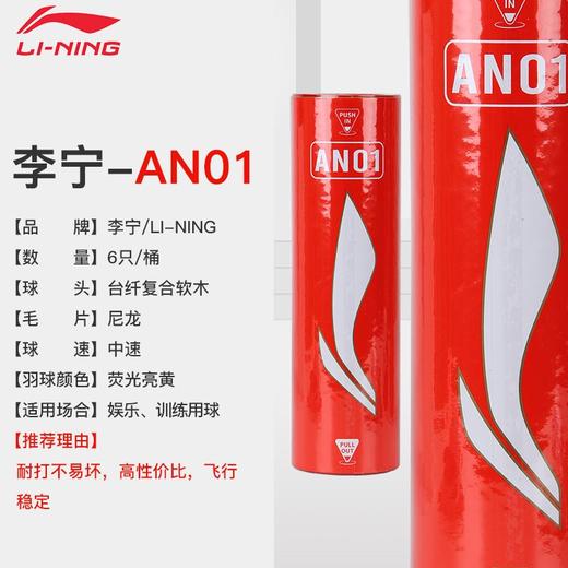 李宁尼龙羽毛球耐打塑料儿童训练比赛装备AN01尼龙羽毛球 商品图2