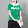 休闲天丝罗马连帽短袖T恤女2024夏季新款光滑垂感宽松显瘦上衣 商品缩略图2