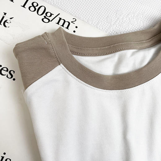 夏季纯棉薄款短袖t恤女宽松插肩袖上衣SZ2684 商品图2