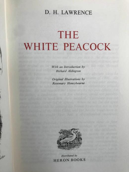 D.H.劳伦斯《白孔雀》（1968） 8幅插图 苍鹭出版社（HeronBooks）复古仿皮精装本 商品图2