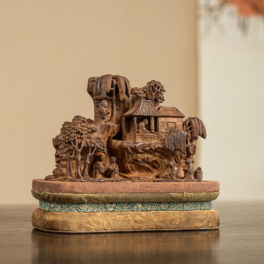 清 竹雕山水人物山子摆件 商品图1