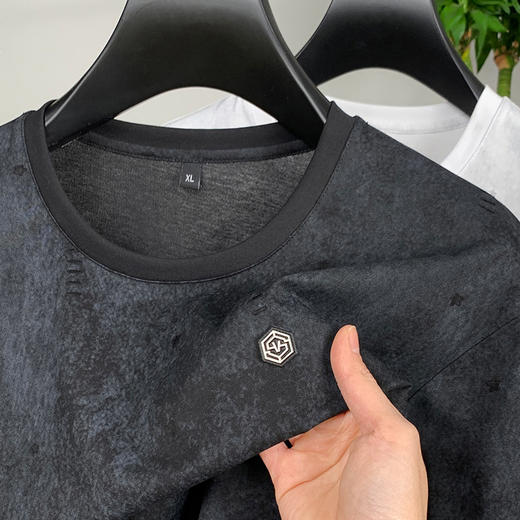 【新款DPF】大依优型大码短袖T恤圆领加肥加大男装大号大码上衣男士休闲半袖夏季 商品图2