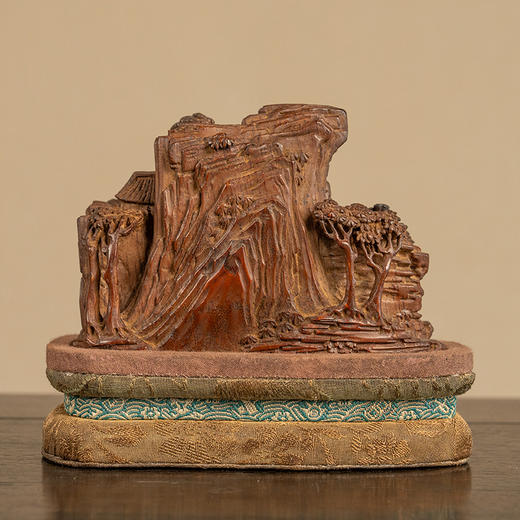 清 竹雕山水人物山子摆件 商品图3