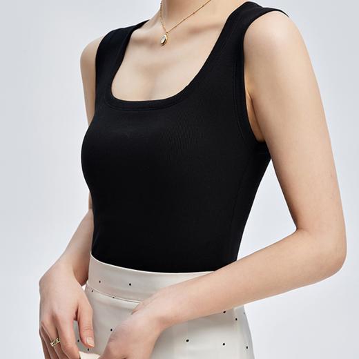 天鹅颈-螺纹凉感带胸垫背心透气亲肤 柔软健康抑菌胸垫背心 商品图6