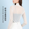 春夏薄款内搭堆堆领半透网纱打底衫时尚百搭可外穿纯色网纱打底衫 商品缩略图3