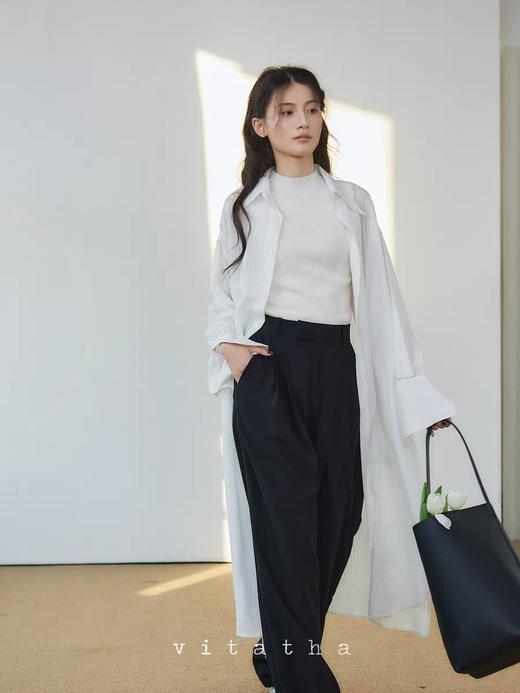 Vitatha番塔塔/23AW-TX05/休闲春樱粉长袖衬衫裙罩衫 商品图4