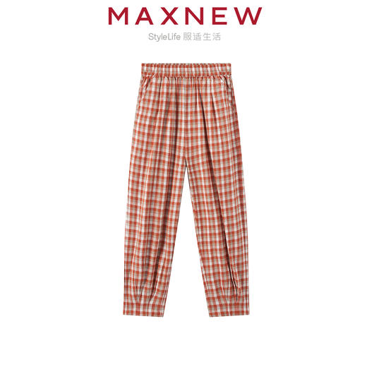 【长裤】童装舒适棉感亲肤透气格纹长裤 1N2364502 商品图1