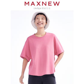 【T恤】女装MAX柔棉重磅双纱宽松廓形T恤 1N2221209