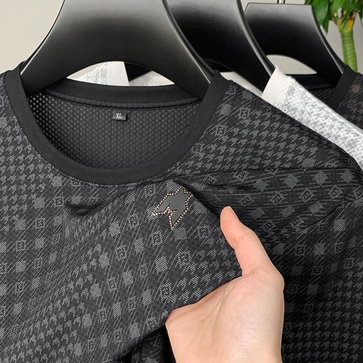 【冰丝高弹】【新款DPF】大依优型大码短袖T恤加肥加大男装大号大码上衣男士休闲半袖夏季 商品图2