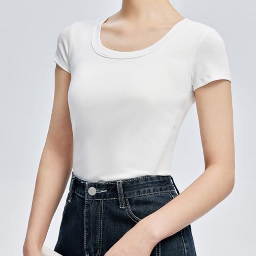 C位螺纹凉感带胸垫T恤多色可选文胸T恤二合一透气排湿抑菌T恤 商品图6