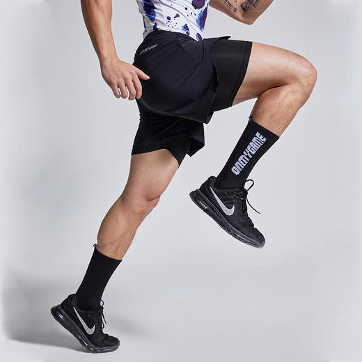 OMG潮牌 锦纶高弹力专业冰丝速干跑步训练运动短裤男士健身三分裤J-EMDK1660 商品图3